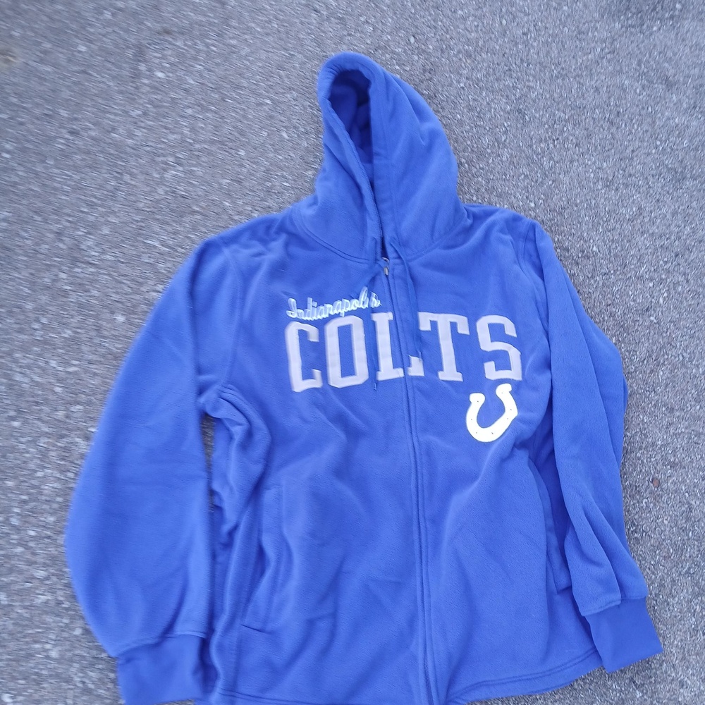 Indianapolis Colts Sweatshirt Hoodie Mens 2XL Blue NFL Football Full Zip Fleece